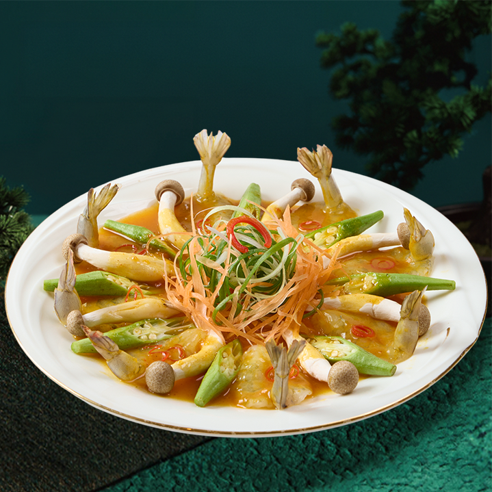 TÔM CHẺ BƯỚM HẤP ĐẬU BẮP & NẤM